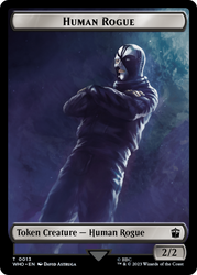 Human Rogue // Clue (0021) Double-Sided Token [Doctor Who Tokens] Magic: The Gathering