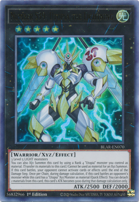 Number S39: Utopia the Lightning [BLAR-EN070] Ultra Rare - Yugioh Cards For Your TCG Needs!