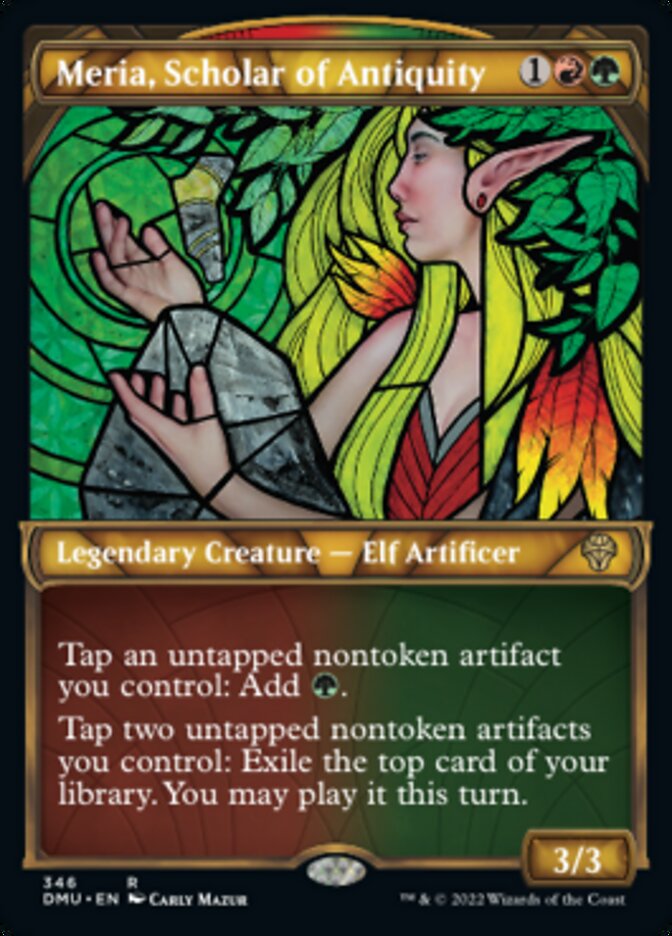 Meria, Scholar of Antiquity (Showcase Textured) [Dominaria United] Magic: The Gathering