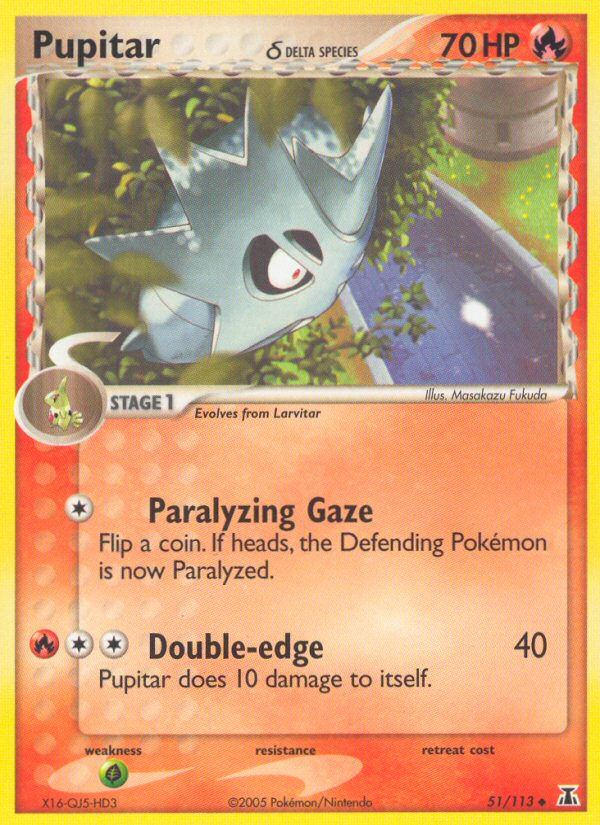 Pupitar (51/113) (Delta Species) [EX: Delta Species] Pokémon