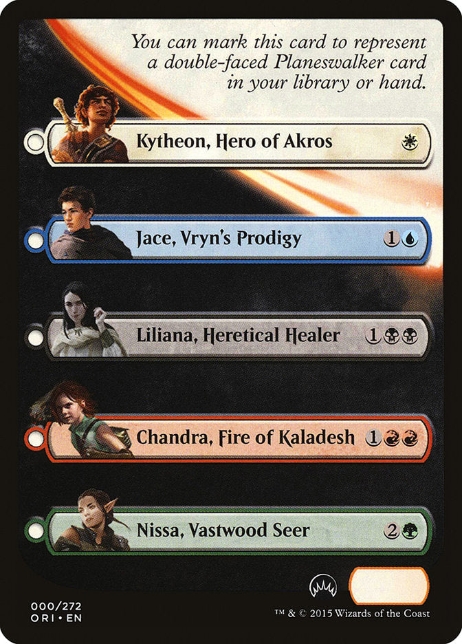 Magic Origins Checklist [Magic Origins Tokens] Magic: The Gathering