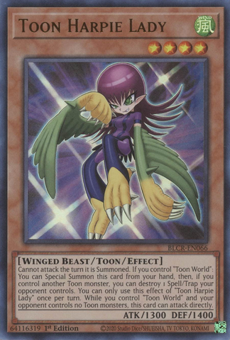 Toon Harpie Lady [BLCR-EN066] Ultra Rare - Yugioh Cards For Your TCG Needs!