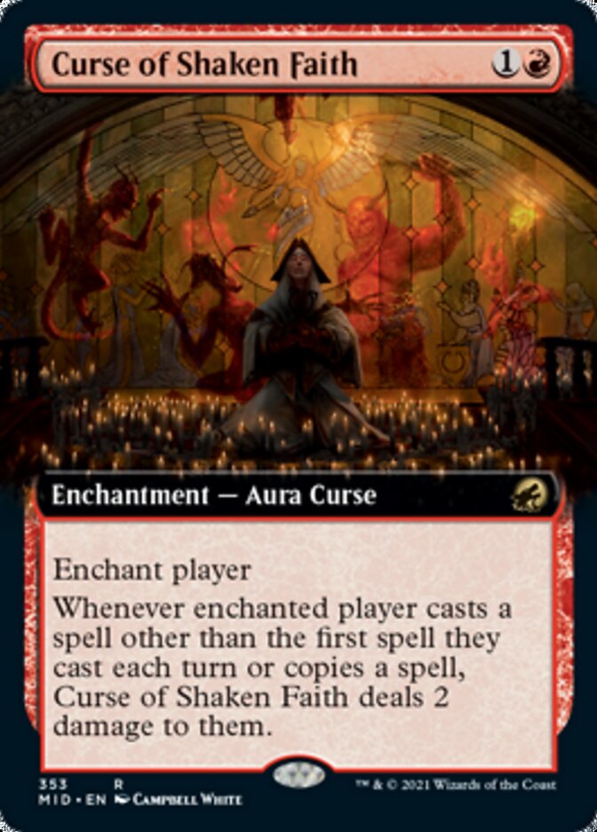 Curse of Shaken Faith (Extended Art) [Innistrad: Midnight Hunt] Magic: The Gathering