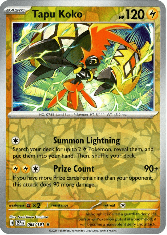 Tapu Koko (065/191) [Scarlet & Violet: Surging Sparks] - Pokemon Cards For Your TCG Needs!