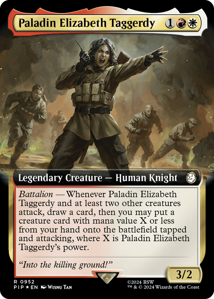 Paladin Elizabeth Taggerdy (Extended Art) (Surge Foil) [Fallout] Magic: The Gathering