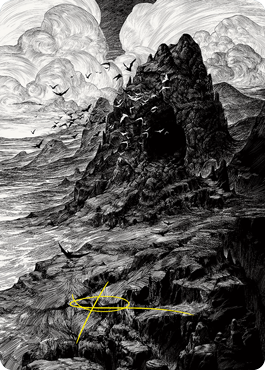 Mountain Art Card (Gold-Stamped Signature) [Innistrad: Crimson Vow Art Series] Magic: The Gathering