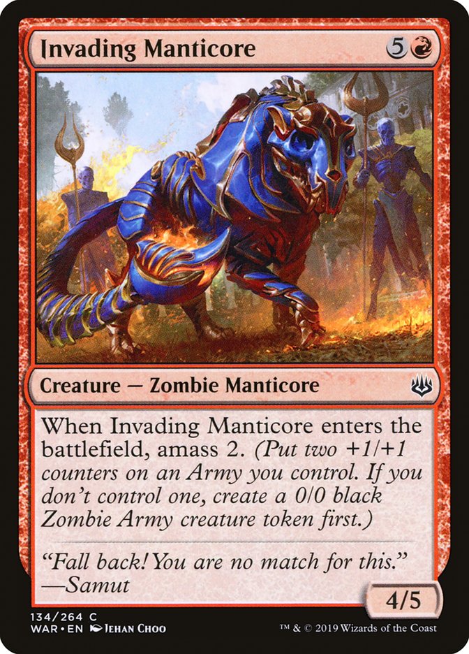 Invading Manticore [War of the Spark] Magic: The Gathering