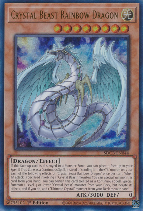 Crystal Beast Rainbow Dragon [SDCB-EN044] Ultra Rare - Yugioh Cards For Your TCG Needs!