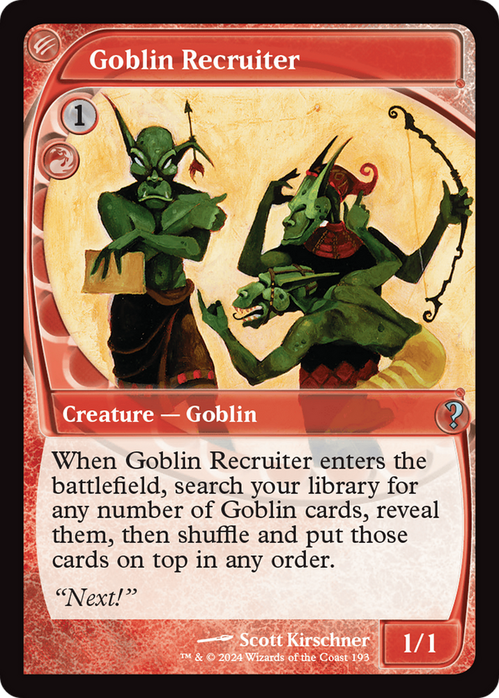 Goblin Recruiter (Future Sight) [Mystery Booster 2] Magic: The Gathering