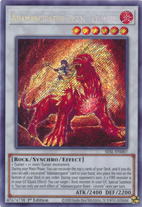 Adamancipator Risen - Leonite [SESL-EN007] Secret Rare - Yugioh Cards For Your TCG Needs!