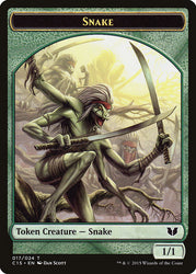 Snake (017) // Saproling Double-Sided Token [Commander 2015 Tokens] Magic: The Gathering