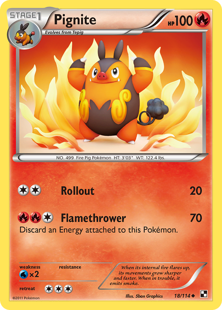 Pignite (18/114) [Black & White: Base Set] Pokémon