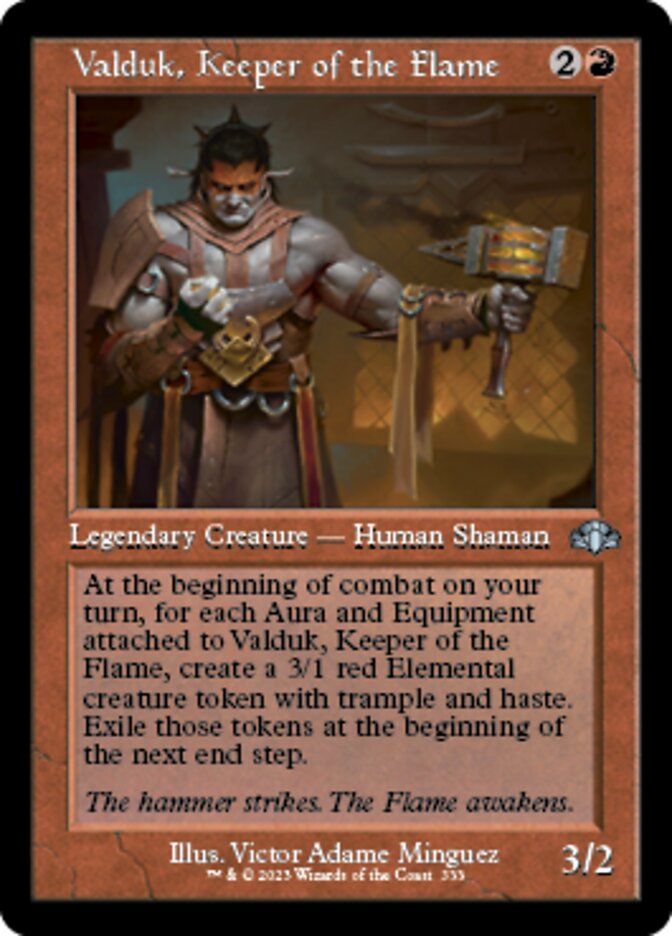 Valduk, Keeper of the Flame (Retro) [Dominaria Remastered] Magic: The Gathering