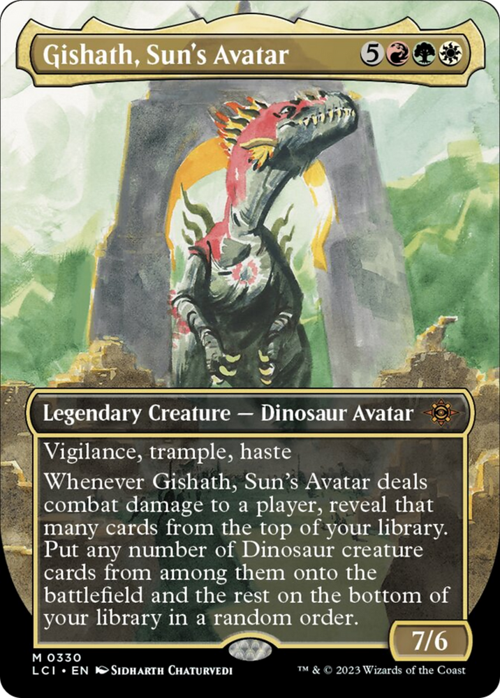 Gishath, Sun's Avatar (Borderless) [The Lost Caverns of Ixalan] Magic: The Gathering