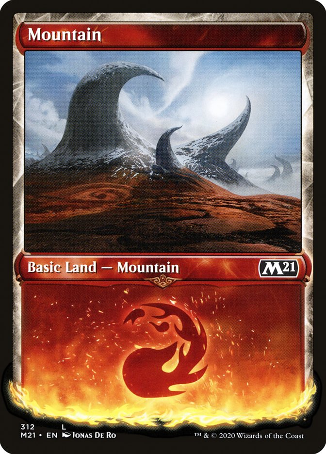 Mountain (312) (Showcase) [Core Set 2021] Magic: The Gathering