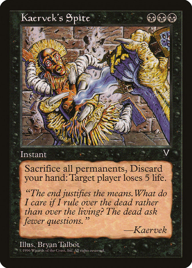 Kaervek's Spite [Visions] Magic: The Gathering