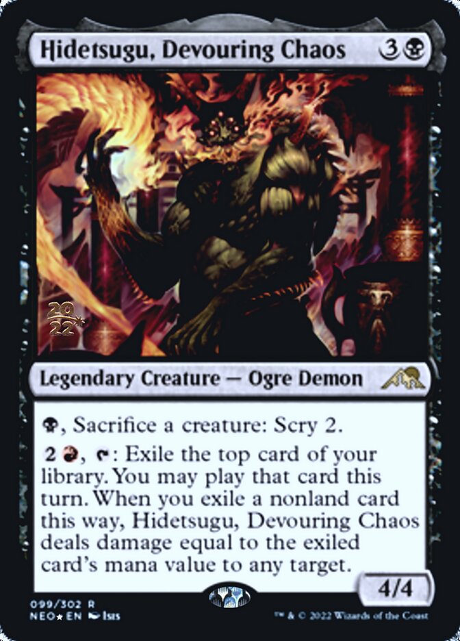 Hidetsugu, Devouring Chaos [Kamigawa: Neon Dynasty Prerelease Promos] Magic: The Gathering