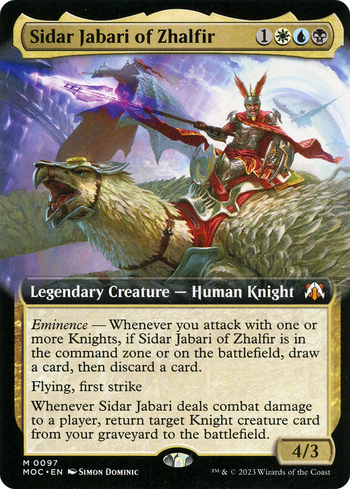 Sidar Jabari of Zhalfir (Extended Art) [March of the Machine Commander] Magic: The Gathering