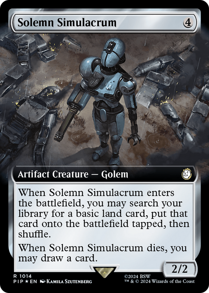 Solemn Simulacrum (Extended Art) (Surge Foil) [Fallout] Magic: The Gathering