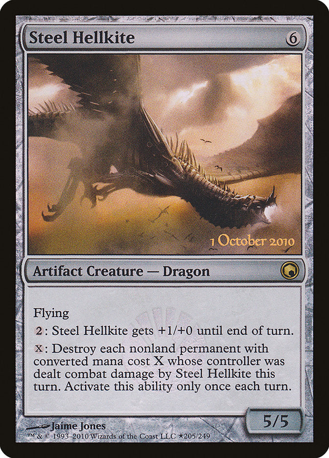 Steel Hellkite [Scars of Mirrodin Prerelease Promos] Magic: The Gathering