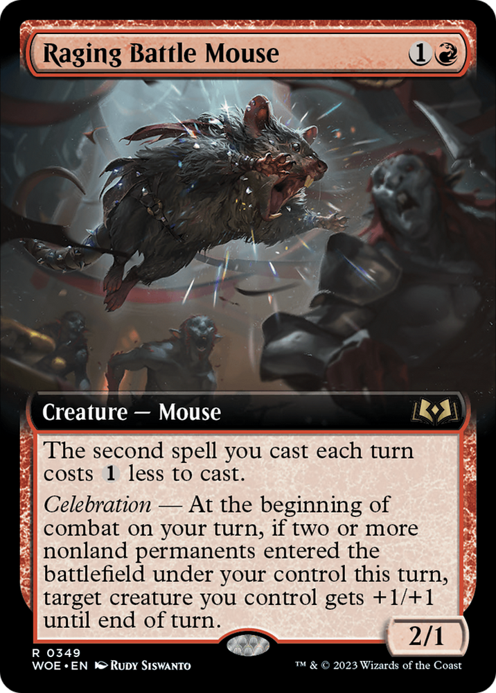 Raging Battle Mouse (Extended Art) [Wilds of Eldraine] Magic: The Gathering