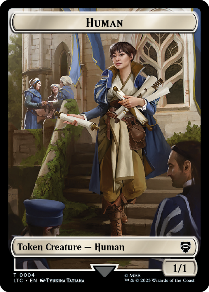 Human (04) // Human Soldier (02) Double-Sided Token [The Lord of the Rings: Tales of Middle-Earth Commander Tokens] Magic: The Gathering