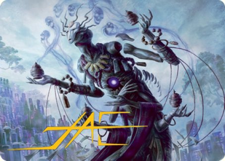 Myojin of Grim Betrayal Art Card (Gold-Stamped Signature) [Kamigawa: Neon Dynasty Art Series] Magic: The Gathering