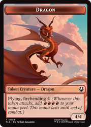 Dragon // Food (0019) Double-Sided Token [Avatar: The Last Airbender Tokens] Magic: The Gathering