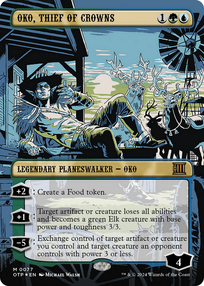 Oko, Thief of Crowns (Textured Foil) [Outlaws of Thunder Junction: Breaking News] Magic: The Gathering