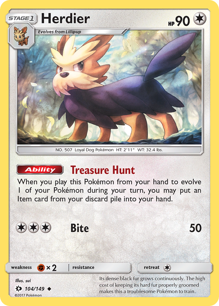 Herdier (104/149) [Sun & Moon: Base Set] Pokémon