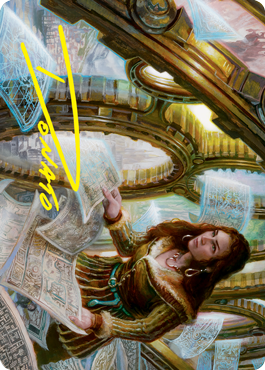 Cartographer's Survey Art Card (Gold-Stamped Signature) [Innistrad: Crimson Vow Art Series] Magic: The Gathering