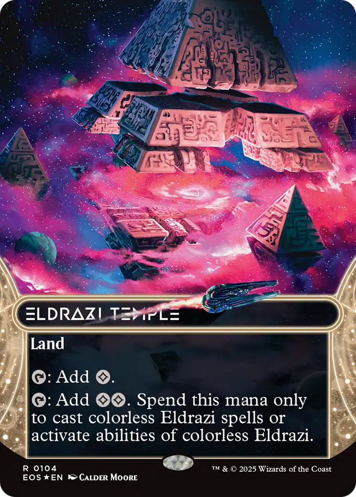 Eldrazi Temple (0104) (Borderless) (Galaxy Foil) [Edge of Eternities: Stellar Sights] Magic: The Gathering