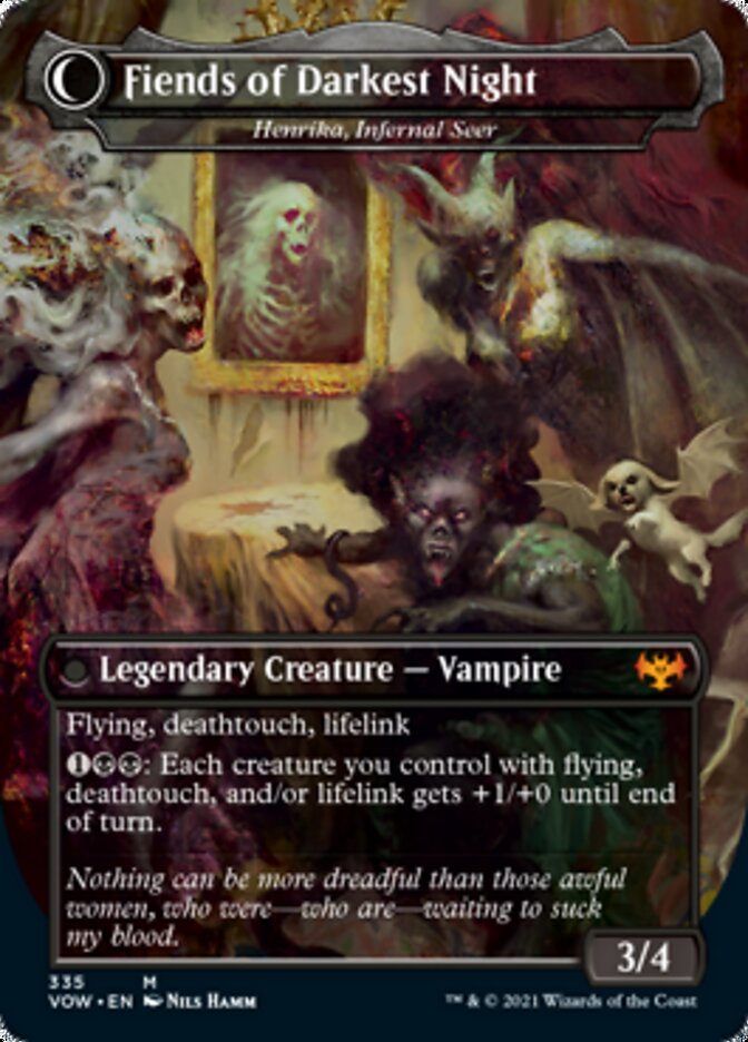 Henrika Domnathi // Henrika, Infernal Seer - The Three Weird Sisters // Fiends of Darkest Night [Innistrad: Crimson Vow] Magic: The Gathering