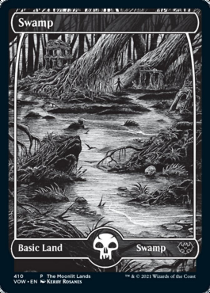 Swamp (The Moonlit Lands) (Foil Etched) [Innistrad: Crimson Vow Promos] Magic: The Gathering