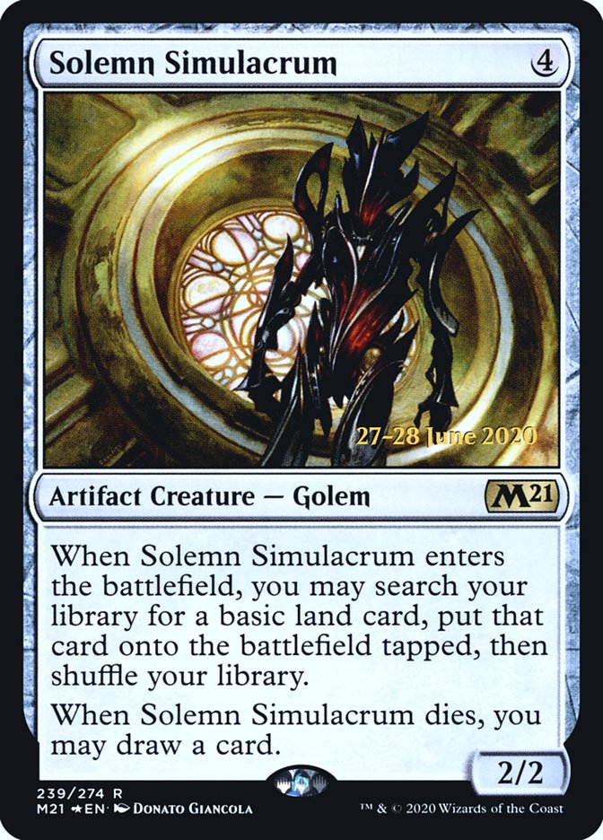 Solemn Simulacrum [Core Set 2021 Prerelease Promos] Magic: The Gathering