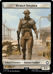 Food (0014) // Human Soldier Double-Sided Token [Fallout Tokens] Magic: The Gathering