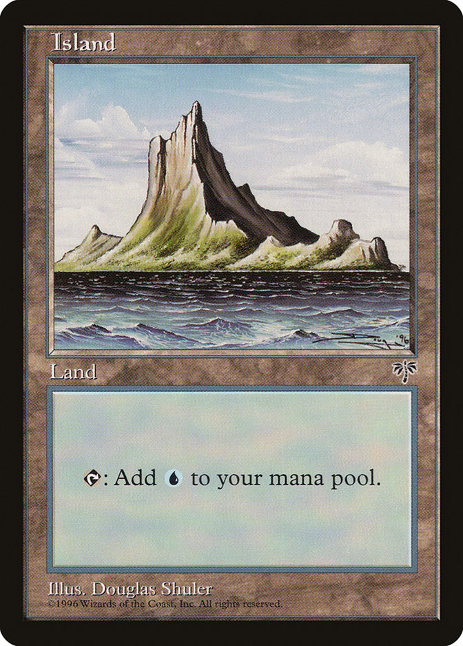 Island (No Tree / Blue Sky / Peak on Left) [Mirage] Magic: The Gathering