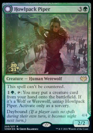 Howlpack Piper // Wildsong Howler [Innistrad: Crimson Vow Prerelease Promos] Magic: The Gathering