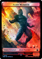 Copy // Alien Warrior Double-Sided Token (Surge Foil) [Doctor Who Tokens] Magic: The Gathering
