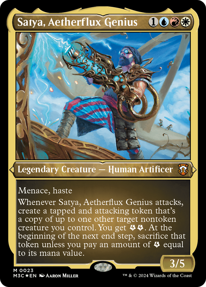 Satya, Aetherflux Genius (Foil Etched) [Modern Horizons 3 Commander] Magic: The Gathering