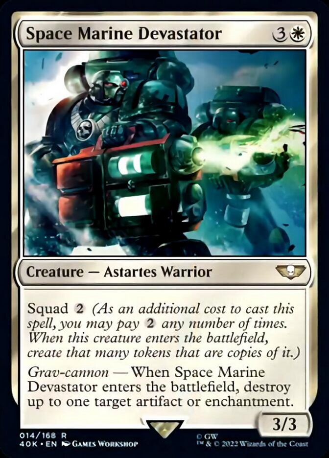 Space Marine Devastator (Surge Foil) [Warhammer 40,000] Magic: The Gathering