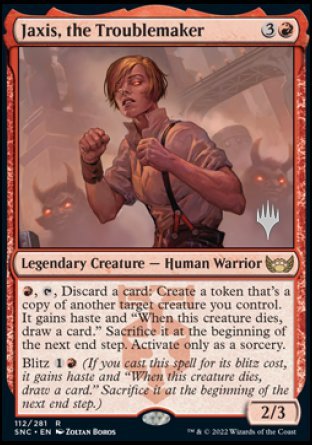 Jaxis, the Troublemaker (Promo Pack) [Streets of New Capenna Promos] Magic: The Gathering