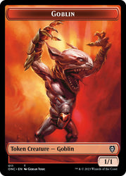 Rebel // Goblin Double-Sided Token [Phyrexia: All Will Be One Commander Tokens] Magic: The Gathering
