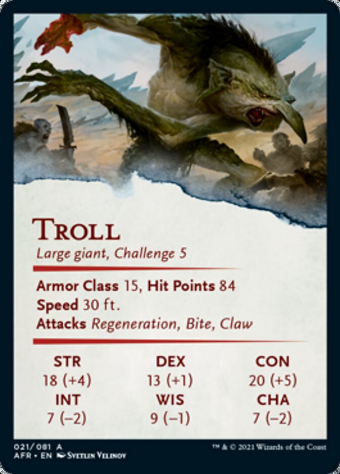 Troll Art Card (Gold-Stamped Signature) [Dungeons & Dragons: Adventures in the Forgotten Realms Art Series] Magic: The Gathering