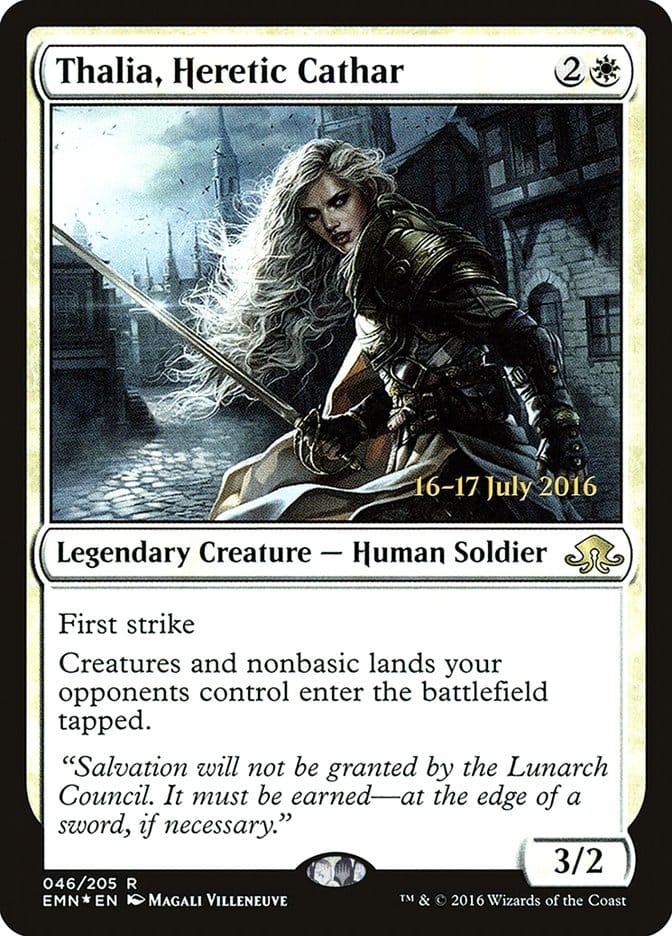 Thalia, Heretic Cathar [Eldritch Moon Prerelease Promos] Magic: The Gathering