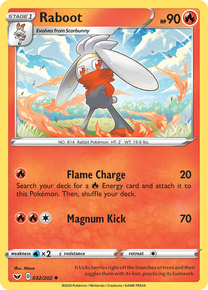 Raboot (032/202) [Sword & Shield: Base Set] Pokémon