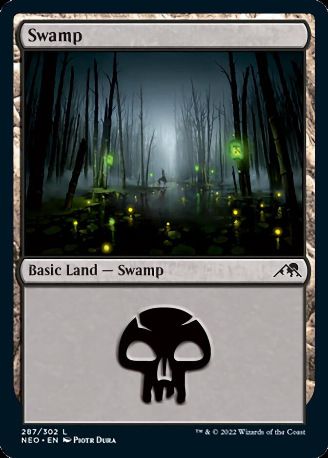 Swamp (287) [Kamigawa: Neon Dynasty] Magic: The Gathering