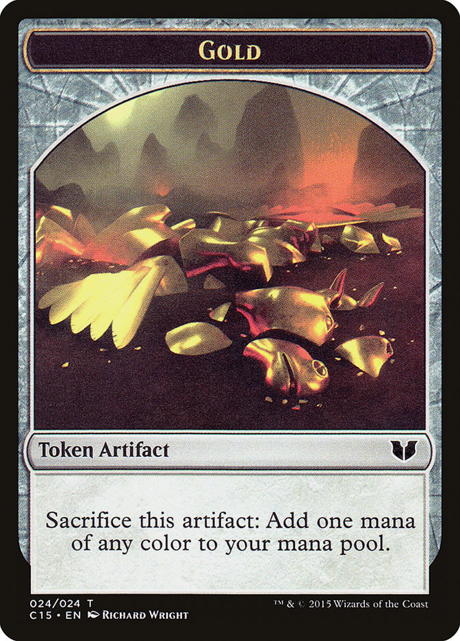 Gold // Knight (005) Double-Sided Token [Commander 2015 Tokens] Magic: The Gathering