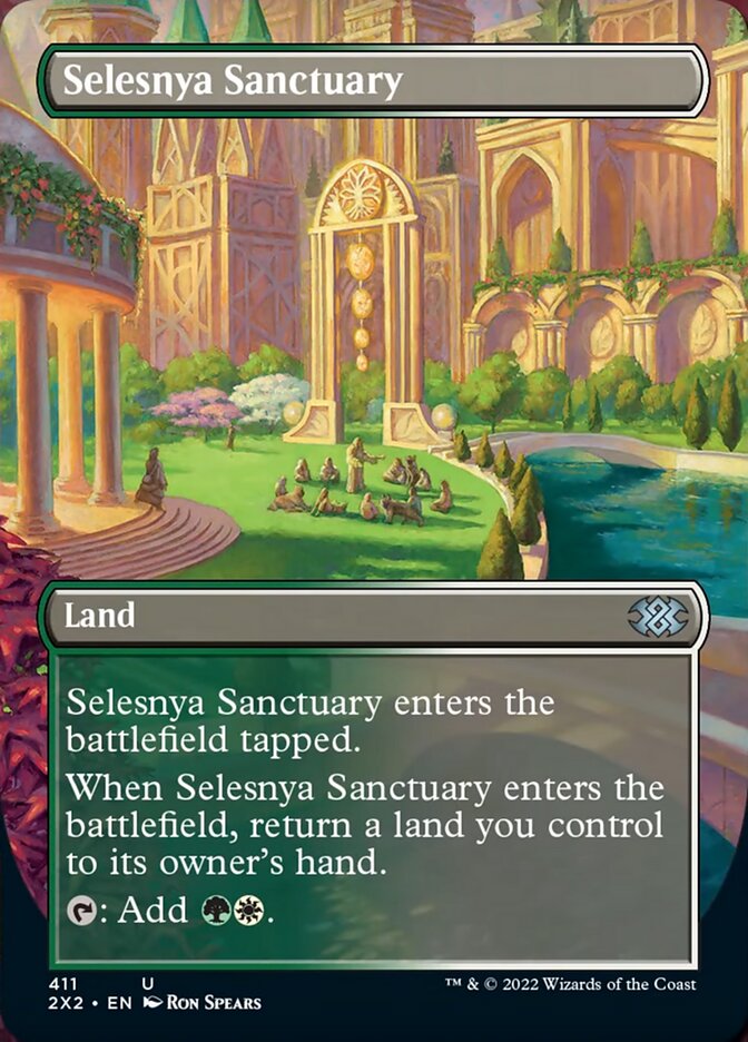 Selesnya Sanctuary (Borderless Alternate Art) [Double Masters 2022] Magic: The Gathering