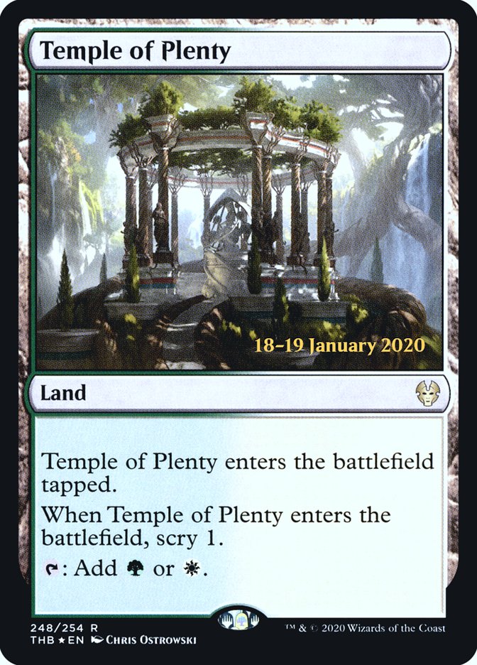 Temple of Plenty [Theros Beyond Death Prerelease Promos] Magic: The Gathering